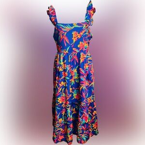 J. Crew Blue Floral Midi Dress